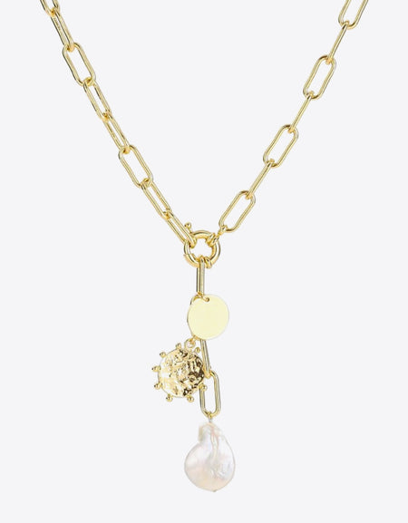 Pearl Pendant Chain Necklace