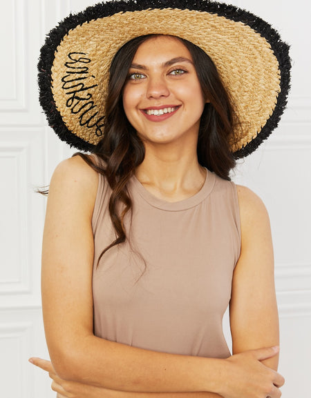 Fame Sunshine Straw Fringe Hat