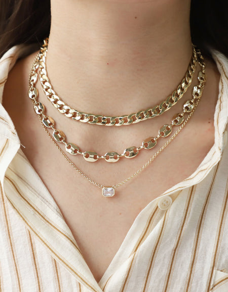 Zircon Copper Necklace Three-Piece Set