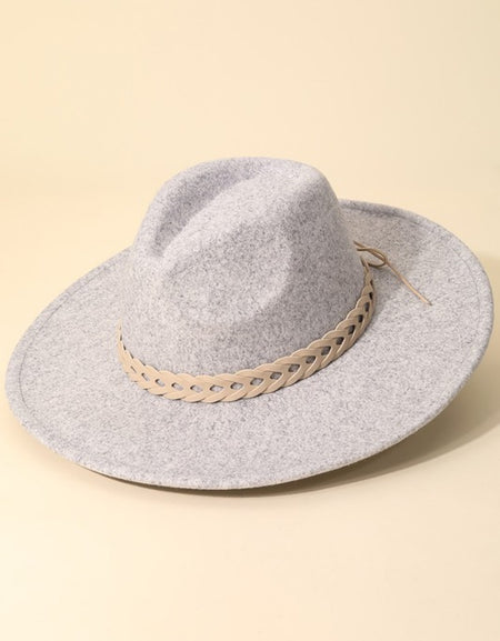 Fame Woven Together Braided Strap Fedora