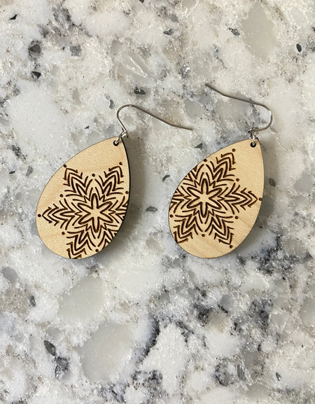 Wooden Specialty Drops - Snowflake