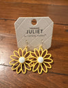 Yellow flower earrings