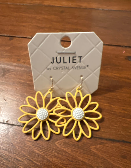 Yellow flower earrings