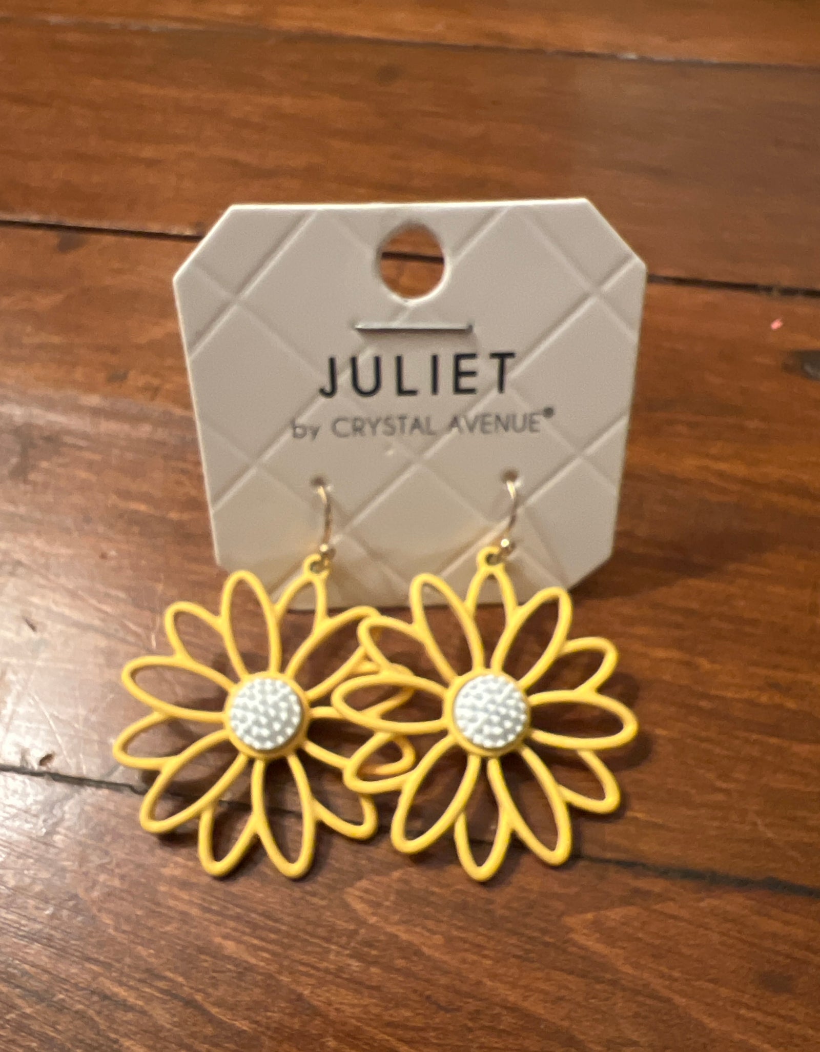 Yellow flower earrings