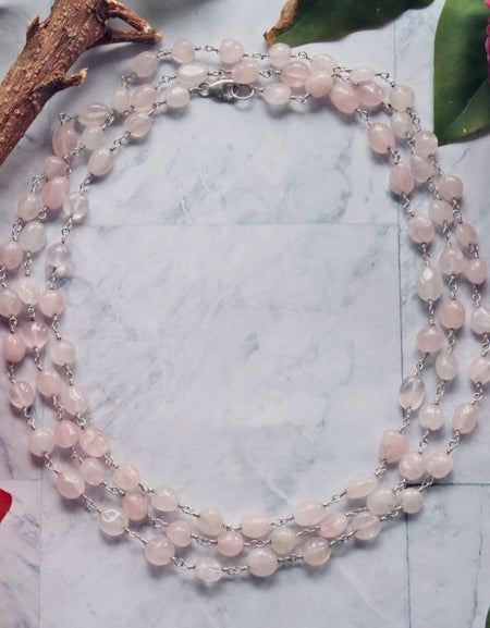 50" Rose Quartz Necklace