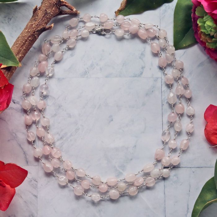 50" Rose Quartz Necklace