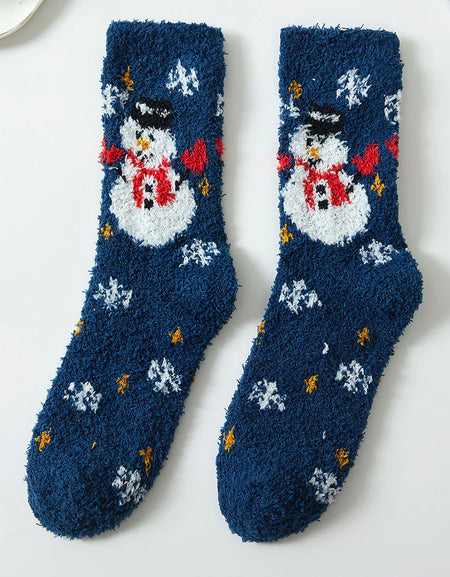 FC Christmas Fuzzy Sock - Navy Snowman