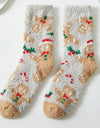 FC Christmas Fuzzy socks - Tan Gingerbread Man