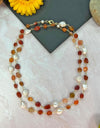 Carnelian & Culture Pearl Necklace