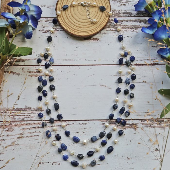 Sodalite and Fresh water pearl