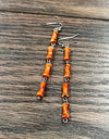Orange coral interlocked earrings