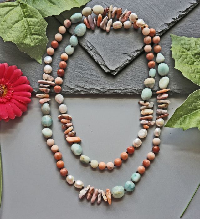 Cultured Pearl Multi-Gem Necklace
