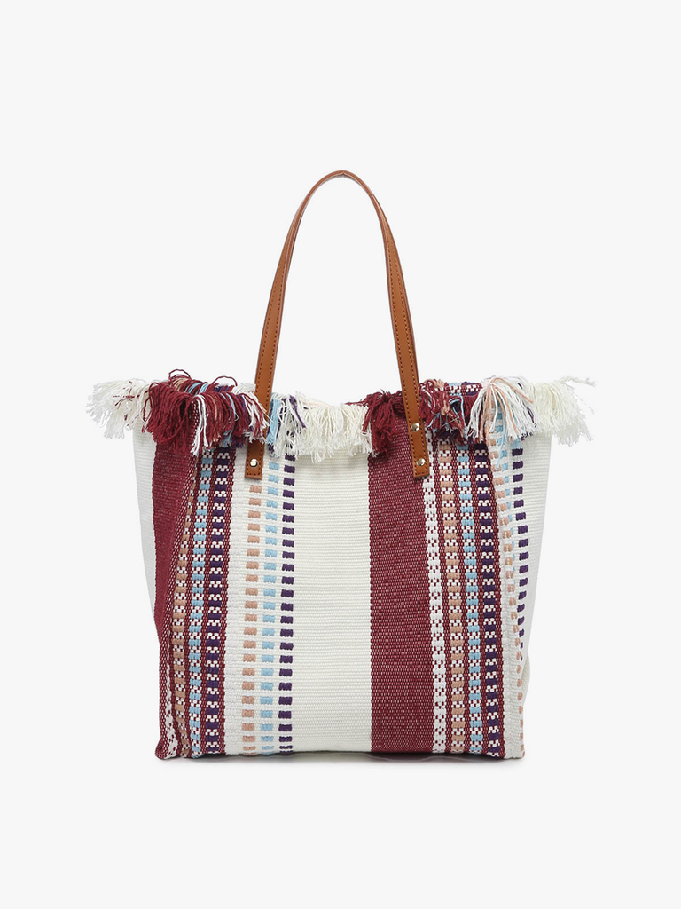 Madison Handwoven Striped Tote