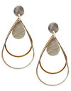 Metal wire and scratch metal teardrop earring