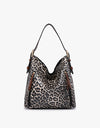 Alexa 2-in-1 Hobo Bag w/Dual Zip Accessory Compartment - Leopard/Khaki