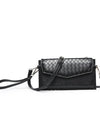 Elle Wallet Crossbody w/ Woven Accents - Black