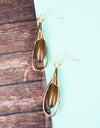 FIND YOUR JOY BROWN AND GOLDTONE TEARDROP EARRINGS