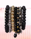 GO YOUR OWN WAY BLACK BEADED BRACELET SET