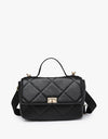 Quilted Twist Lock Crossbody - Black