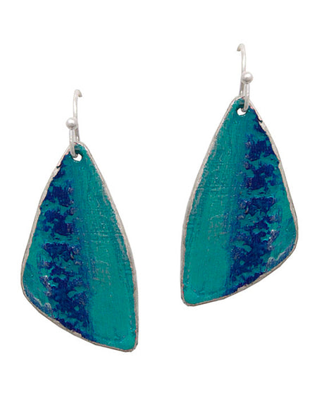Textured patina earring