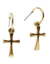 CROSS HUGGIE EARRING - GOLD