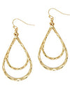 TEXTURED DOUBLE TEARDROP EARRING