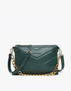 Britt Puffer Crossbody w/ Snaps - Hunter Green