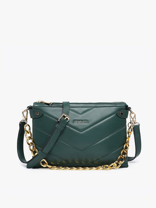Britt Puffer Crossbody w/ Snaps - Hunter Green