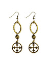 AC Pyrite with Cross Earrings