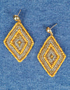 DAKOTA MUSTARD DIAMOND SHAPE SEED BEAD EARRINGS