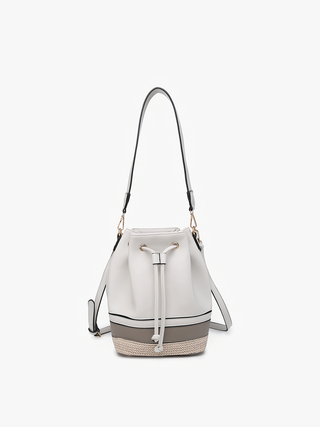 Darcy Tri-Color Bucket Bag - Gray