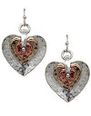 Tri tone metal heart earring