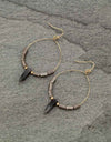 Stone Fish Hook Earrings - laboradite