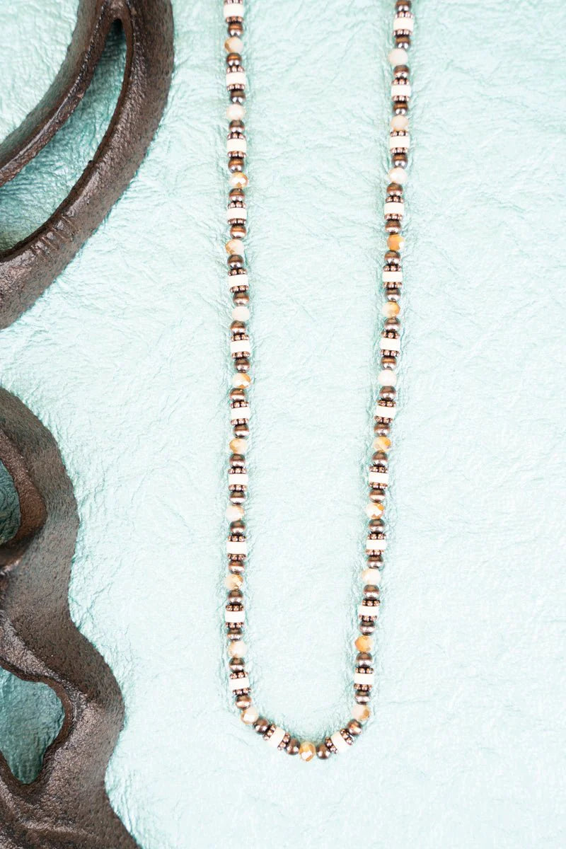 ROCKFORD LANE WHITE AND COPPERTONE NECKLACE