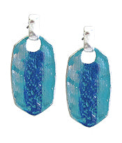 Oval Textured Patina Earrings