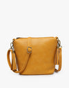 Dylan Crossbody w/ 2 Side Tassel Zippers - Mustard