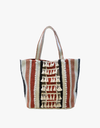 Cassie Striped Cotton Tote w/ Tassels