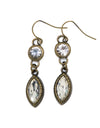 Earring Antique Gold Teardrop Glass