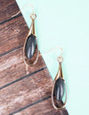 FIND YOUR JOY BLACK AND GOLDTONE TEARDROP EARRINGS