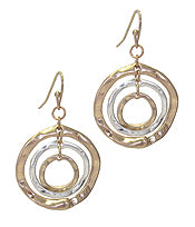 Triple metal hoop earring