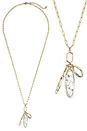 SEMI PRECIOUS STONE PENDANT LONG NECKLACE