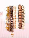 GO YOUR OWN WAY BROWN BEADED BRACELET SET