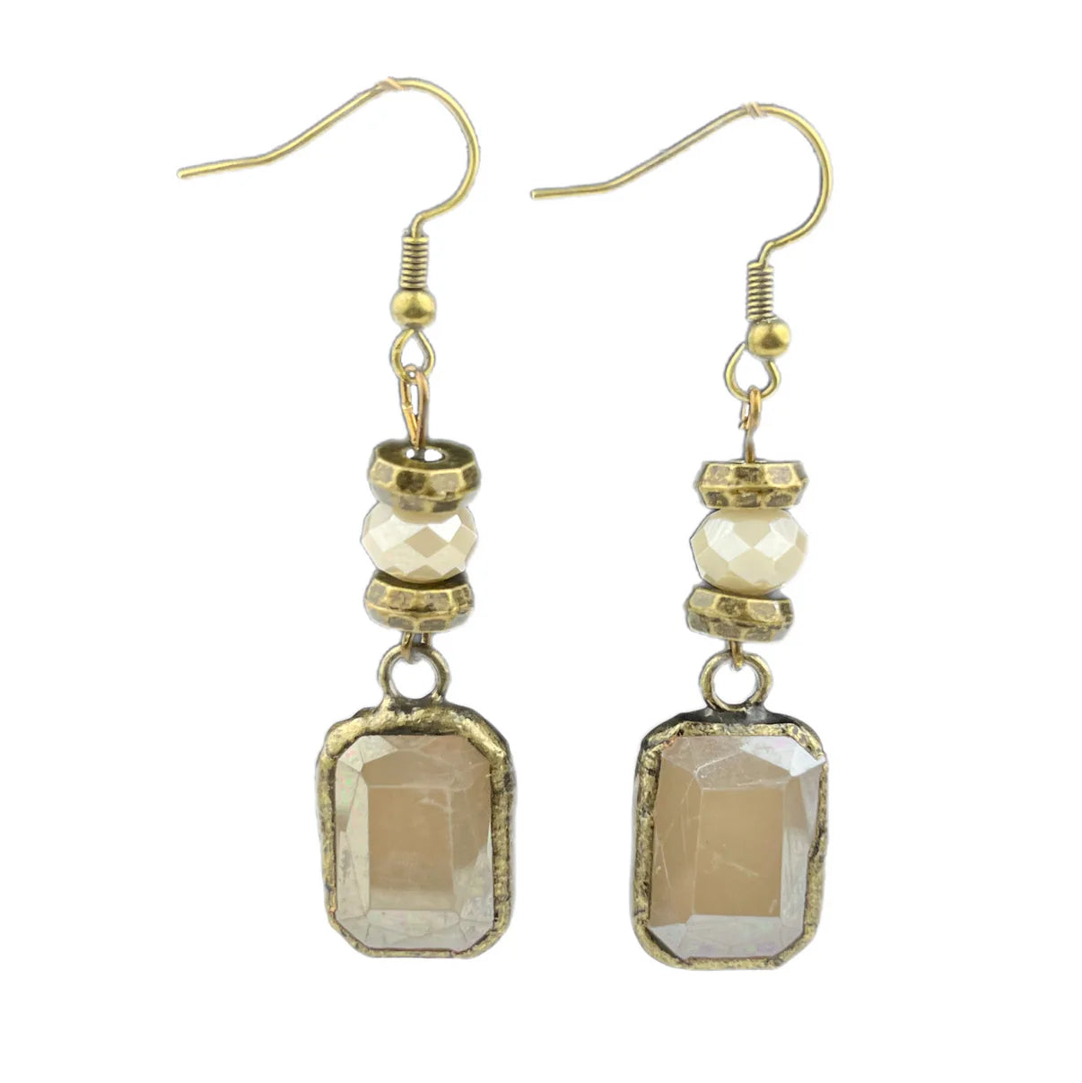 AC Ivory Crystal w/ French Gilt Gold Ivory Drop