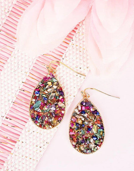 MADISON MULTI COLOR DRUZY STUD EARRINGS