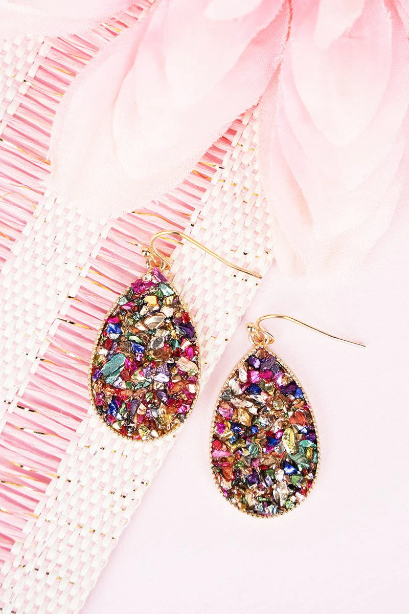 MADISON MULTI COLOR DRUZY STUD EARRINGS