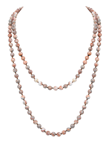 Red Network Stone Beaded Necklace