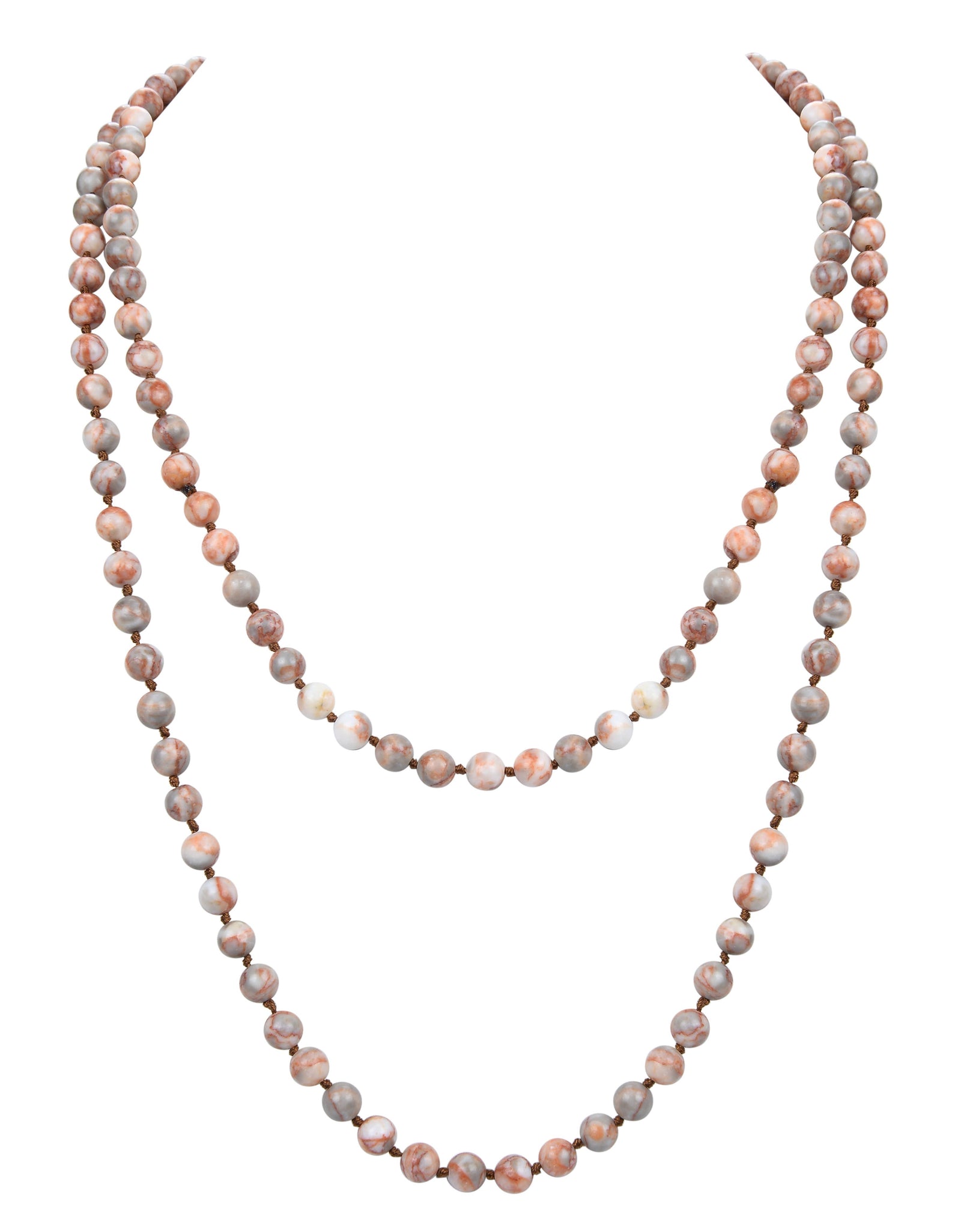 Red Network Stone Beaded Necklace