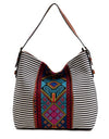 Ember Aztec Embroidered Hobo Bag - Black