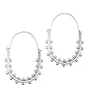 Metal Oval Earring - Silver