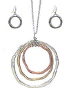 Multi-Hoop Pendant Necklace set